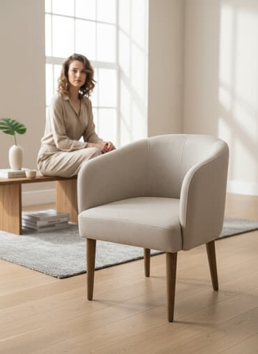 требуется мягкой мебели: Кресло-стул с полукруглой спинкой - Дизайн: компактное кресло с — 1