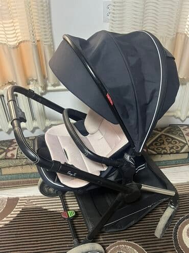 каляска прогулочная: Коляска, цвет - Черный, Б/у — 2