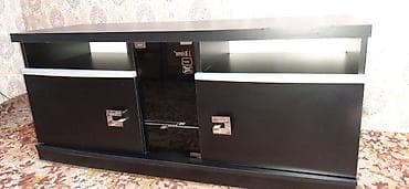 потставка телевизор: Тумба и подставка для телевизора, Напольная, ЛДСП, цвет - Черный — 2