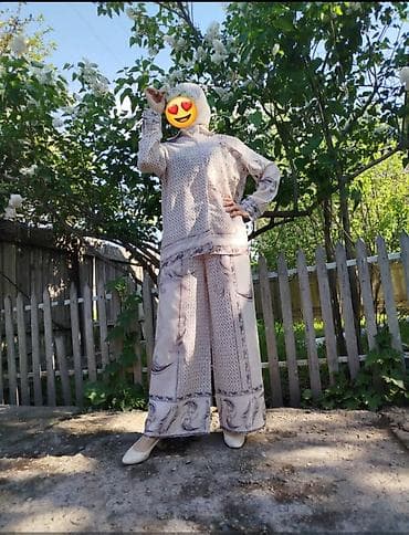 балдарга кийим: Женский комплект из двух предметов: рубашка свободного кроя и широкие — 4
