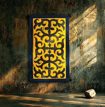 материал тошок: Объемные шелковые стеганные панно. старинный кыргызский орнамент — 1