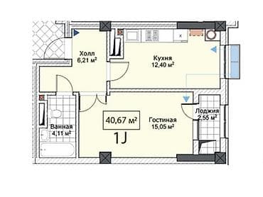 royal construction: 1 комната, 41 м², Элитка, 7 этаж, Готовая ПСО (под самоотделку) — 2
