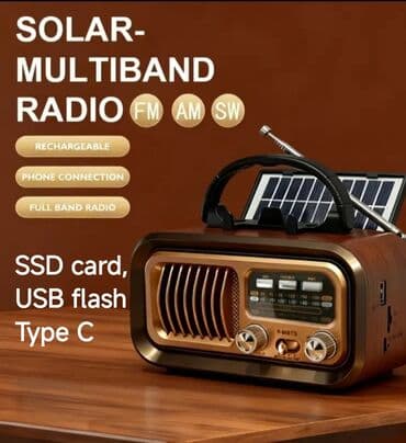 Ретро-радио R-868TS на ☀️ питании Функции: - Приёмник AM/FM/SW с
