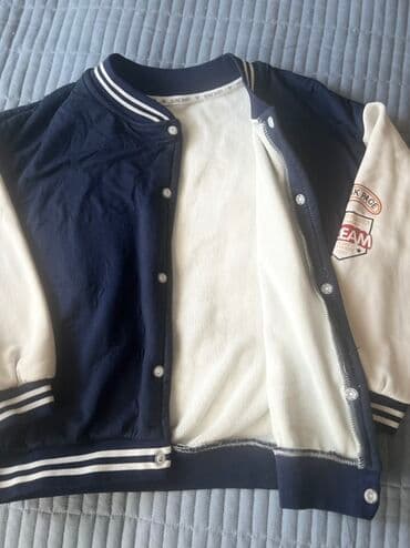 Детский бомбер/куртка в стиле varsity. - Цвет: темно‑синий корпус