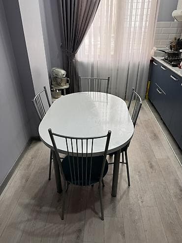 стол кухонный круглый: Кухонный стол и стул, цвет - Белый — 2