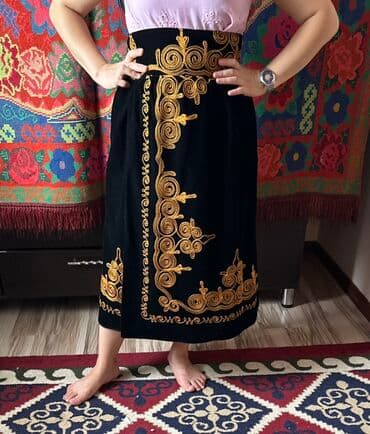 теннисный юбка: Юбка, Модель юбки: Трапеция, Миди, Бархат, Высокая талия — 4