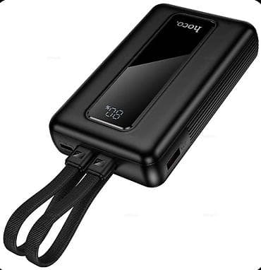 mac safe: Внешний аккумулятор Hoco (черный) - Встроенные два кабеля: USB‑C и — 4