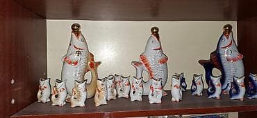 кега бачок: Набор керамических наборов «Рыбы» (Гжель/Золотая рыбка-водка/ликёрный — 1