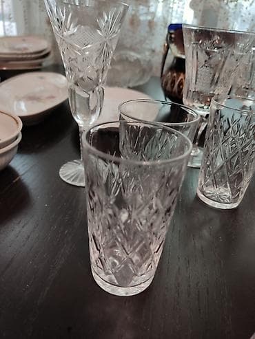 jack 4: Набор винтажной стеклянной посуды с гранёным узором Состав: - 6 — 3