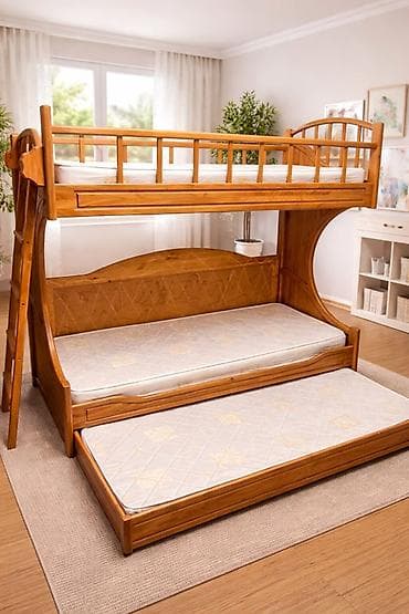 Двухъярусная кровать, Б/у, С выкатной системой