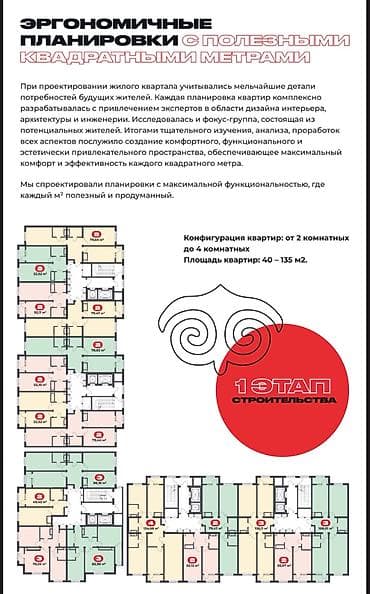 3 бөлмө, 106 м², Алматинка / Чүй көч. 6 кабат, ПСО (өз алдынча бүтүрүү) — 1