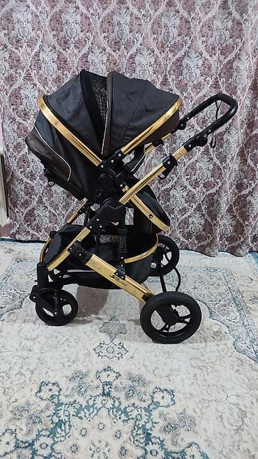 чикко коляска: Коляска, цвет - Коричневый, Б/у — 2