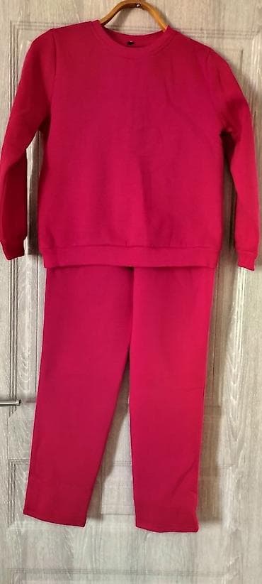 lining flex: Яркий однотонный костюм: свитшот + брюки. - Цвет: насыщенный красный — 2