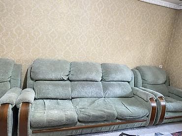 диван бу куплю: Комплект мягкой мебели, цвет - Зеленый — 5