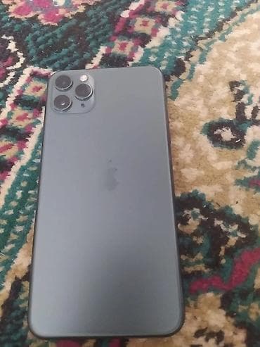 айфон 11 балыкчы: IPhone 11 Pro Max, 256 ГБ, Matte Midnight Green, Чехол — 1