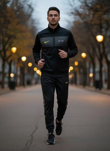 срочно продаю в связи с переездом: Мужской спортивный костюм, M, Nike, Новый, цвет - Черный — 1