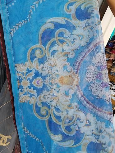 Текстиль: Тюлевая ткань с печатным узором - Легкая полупрозрачная тюль. - — 2