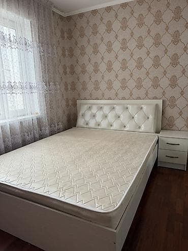 Спальные гарнитуры: Спальный гарнитур, Б/у, Двуспальная кровать, Шкаф, Тумба, Кыргызстан, ДСП, Самовывоз, цвет - Белый — 1