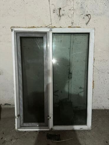 качели дома: ПВХ-окно с двумя створками - Материал рамы: белый ПВХ профиль - — 1