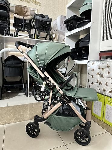 Прогулочная коляска компактного формата, цвет зеленый (хаки), рама — 1