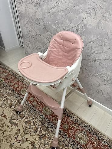 пазыл: Детский стульчик для кормления - Цвет: пудрово‑розовый с белым - — 2