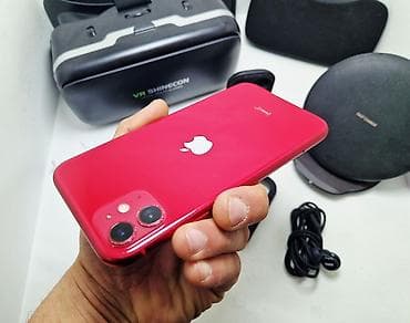 Уюлдук телефондор жана аксессуарлар: IPhone 11, Колдонулган, 64 ГБ, Кызыл, Кулакчындар, 91 % — 10