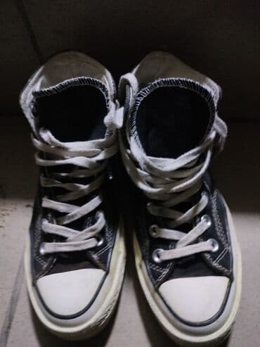 брендовая мужская одежда бишкек: Высокие кеды Converse Chuck Taylor All Star. - Цвет: чёрный с белыми — 1