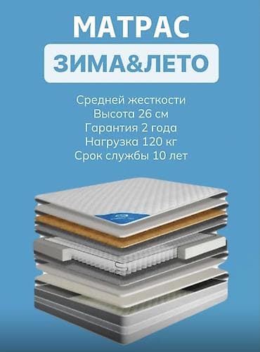 матрасы из поролона: Спальный матрас, Б/у, Двуспальный, Кыргызстан, Усиленный блок пружин, Латекс, Фабрика сна, Матрасы средней жесткости, Самовывоз, Платная доставка — 2