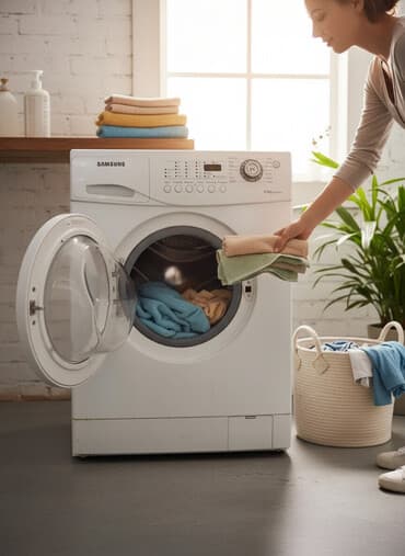Стиральная машина Samsung, Б/у, Автомат, До 5 кг, Компактная