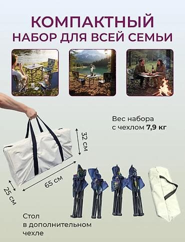 ветеринарный стол: Туристический комплект: складной стол + 4 складных стула в чехлах — 4
