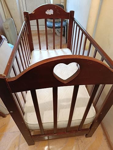 детская кровать с матрацем: Детская деревянная кроватка с матрасом — 3