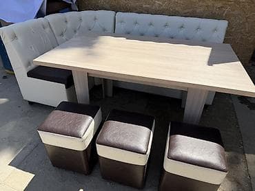 продаю куханый уголок: Кухонный мягкий уголок, Б/у, Другой материал, цвет - Белый — 5