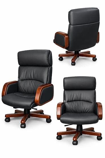 Офис шкафтары: Офис креслолор, Жаңы, Дөңгөлөктүү, түсү - Кара, Экокожа, Акылуу жеткирүү — 7