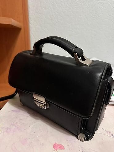 neri karra барсетка: Классическая мужская деловая сумка /портфель из чёрной кожи. - — 1