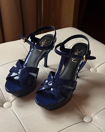 красный речка: Босоножки, 37, Yves Saint Laurent, Новый, цвет - Синий — 1