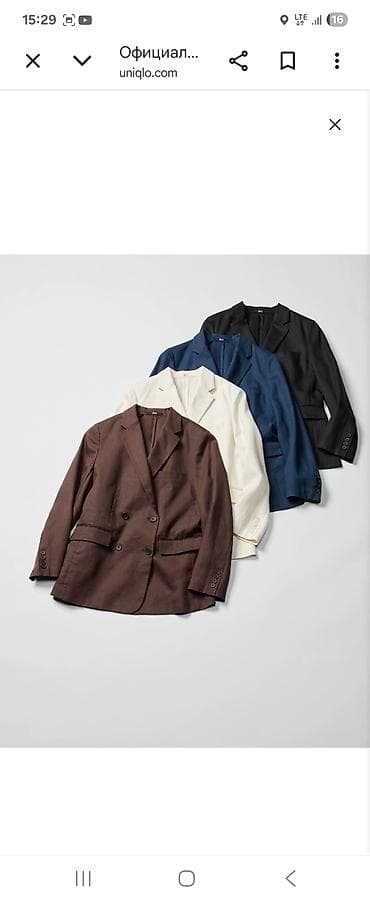 uniq: Жакет классического кроя из коллекции Uniqlo. - Модель: однобортный — 1