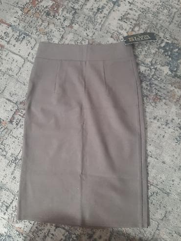 half zip: Юбка, Модель юбки: Карандаш, Миди, Трикотаж, Высокая талия — 1