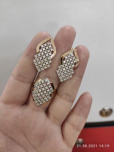 свадебные платья от производителя: Набор с камнями фианиты Серебро покрыто золотом пробы 925 Размеры — 1