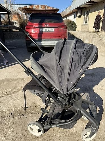 Коляски: Коляска, цвет - Черный, Б/у — 1