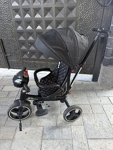 детские велик: Детский трехколесный велосипед-коляска Stillmax, черный. - Формат 2 в — 2