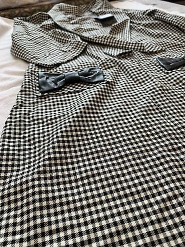 готическая одежда: Платье в чёрно‑белую мелкую клетку Особенности: - 100% хлопок - 3/4 — 3