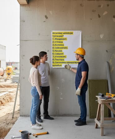 работа по дереву: Фундамент стяжка текстура крыша забор клатка иштерин кылабыз — 1