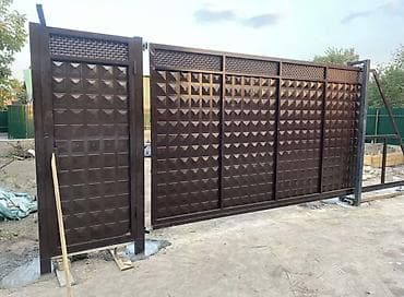 клей газа блок: Металлические откатные ворота с декоративной панелью - Материал — 10