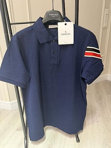 Мужская футболка, L, Moncler, Новый, цвет - Синий, Платная доставка, Самовывоз