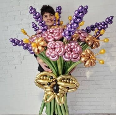 газ баллон кислородный ош сатылат: Цветы из шаров подарки на 8 марта Корзины из шаров букеты с бабочками — 22