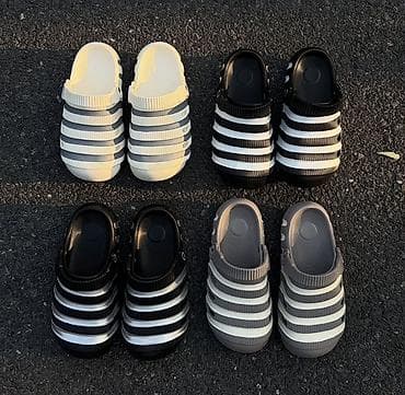 тапочки кигуруми: Лёгкие сабо-клоги с полосатым рельефным дизайном. - Материал — 4