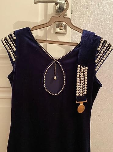 casio duro: Вечернее платье, Короткая модель, Без рукавов, Камни, S, M — 2