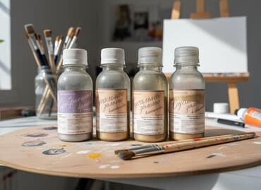 Несколько бутылочек с краской, предположительно, для художественных