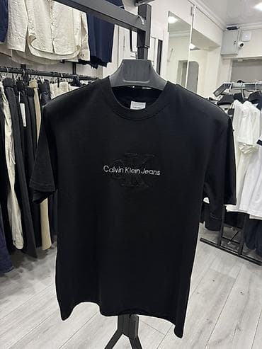 Мужская футболка, 2XL, M, XL, Calvin Klein, Новый, цвет - Черный, Самовывоз