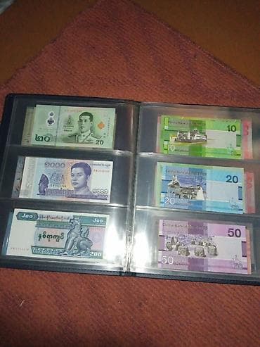 сувенирные деньги: Коллекционный альбом с иностранными банкнотами 63 банкноты+ альбом - — 6